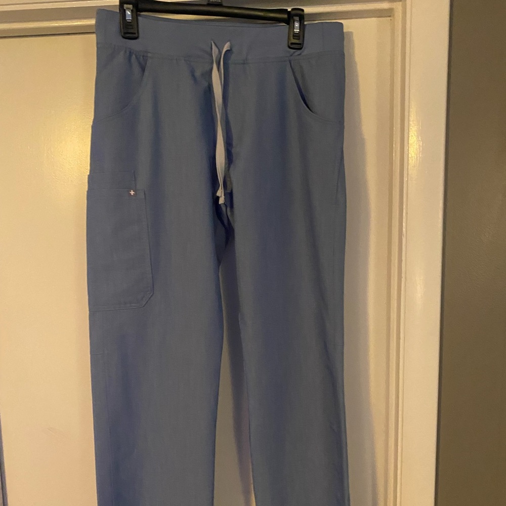 Figs Kade Scrub Pants. Medium tall. Heather Indigo.